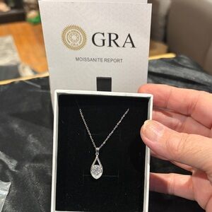 Silver Moissanite 1kt Pendant Necklace